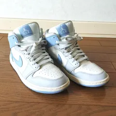 美品 Nike Women's Air Jordan 1 Mid ナイキ ウィメンズ エアジョーダン1 ミッド サイキックブルー×セイル 26.5cm メンズ BQ6472-402のサムネイル