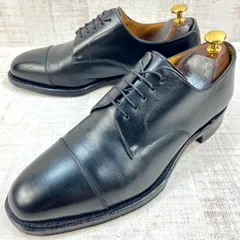 JOHNSTON&MURPHY ジョンストン&マーフィー 内羽根 ストレートチップ ビジネスシューズ 8.5 約26.5cm メンズ ブラック 日本製のサムネイル