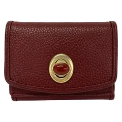 HASHIBAMI(ハシバミ) 3つ折り財布美品  ジェムストーン レザーミニウォレット Ha-2008-729 ボルドー レザーのサムネイル