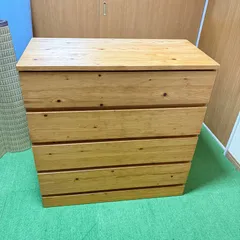 ! 引取限定　無印良品 パイン材チェスト 4段 幅83cm 天然木 収納チェストのサムネイル