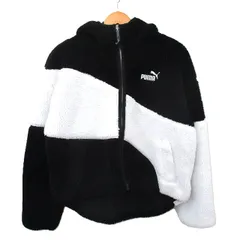プーマ PUMA オーバーサイズ ボアジャケット ロゴ バイカラー M ブラック 黒 /KT10  ■GY99のサムネイル