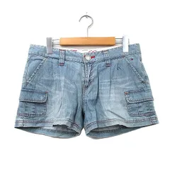 トミーガール tommy girl デニム ショートパンツ タック ウォッシュ加工 S ライトブルー /KT10 ■GY73のサムネイル