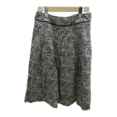 キース KEITH タックフレアスカート ひざ丈 36 白 ホワイト 紺 ネイビー 茶 ブラウン 総柄  ECA007 /SH ■ECA007のサムネイル