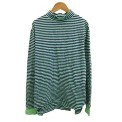 チャオパニック CIAOPANIC タグ付き カットソー F 緑 グリーン 紫 パープル ボーダー柄 タートルネック 長袖 Tシャツ /PP ■GY08のサムネイル