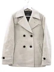 バーバリーブラックレーベル BURBERRY BLACK LABEL ピーコート L ジャガード チェック ライトグレー系 メルトン ウール 上着 アウターのサムネイル