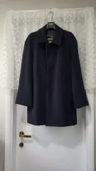 DAKS ネイビー カシミア ウール ハーフ コートのサムネイル