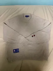 XL ザラ x チャンピオン パッチ セーター ニット グレーのサムネイル