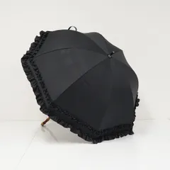 完全遮光日傘 芦屋ロサブラン USED美品 ショートサイズ ダブルフリル ブラック 黒 遮光 遮熱 UV Rose Blanc 50cm S4154のサムネイル