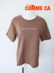 COMME CA　コムサ　メッセージプリントTシャツ　日本製　Mサイズ　９　ブラウン　綿100%　半袖　カジュアル　おしゃれ　お出掛け　送料込み　6468840のサムネイル