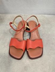 極美品】カンペール ライトニナ クロスストラップ サンダル レッド 37
