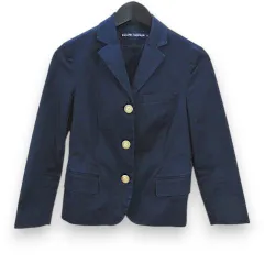 ラルフローレン RALPH LAUREN 長袖 ジャケット 7 紺系 ネイビー 無地  サイドポケット 胸ポケット 日本製 ストレッチのサムネイル