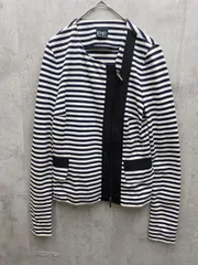 PAOLA FRANI パオラフラーニ ボーダー ニット ジャケット sizeUSA4/白ｘ黒 ◇■レディースのサムネイル