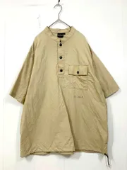 WILDTHINGS ワイルドシングス ハーフボタンシャツ スタンドカラー ワイド シャツ sizeL/ベージュ ■■ メンズのサムネイル