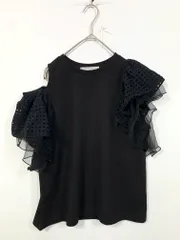 DONOBAN ドノバン シンプル チュールレースアシメ Tシャツ 黒 ■◆ レディースのサムネイル
