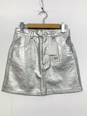 新品 ROSE BUD ローズバッド 光沢感 ミニスカート フェイクレザー スカート sizeONE/シルバー ■■ レディースのサムネイル
