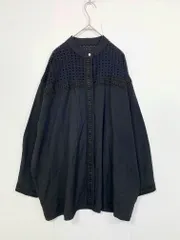 antiqua アンティカ レーステープ カットワークレース バンドカラー レース シャツ sizeF/黒 ■■ レディースのサムネイル