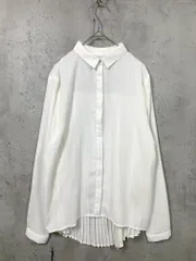 antiqua アンティカ シンプル 無地 ロングスリーブ バックプリーツ シャツ 白  ■■ レディースのサムネイル