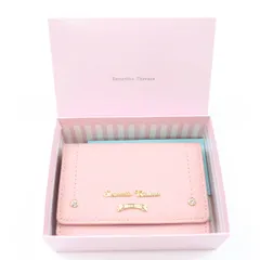 サマンサタバサ クラシカルリボンビジュー パスケース レザー 名刺入れ カードケース ブランド レディース ピンク Samantha Thavasa 【中古】のサムネイル