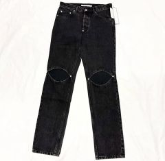 nm-1438)ジョンローレンスサリバン ブリーチデニム ジップパンツ 20ss 