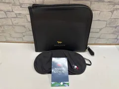 【S1-14】◎ MAISON KITSUNÉ ネイビー ポーチ JAL ビジネスクラスノベルティ（アイマスク付）　中古のサムネイル