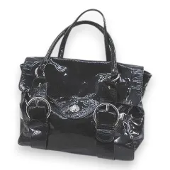 ジャックルコー JACQUES LE CORRE トートバッグ シルバー金具 ブラック 黒系 エナメル フランス製のサムネイル