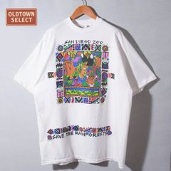 90s USA製 ヴィンテージ アニマル Tシャツ XL ホワイト シングルステッチ Vintage ヘインズ Hanes 両面プリント オーバーサイズ ビッグシルエット スーベニア プロモ 古着 c3010