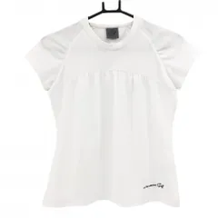 【美品】ユナイテッドアローズゴルフ Tシャツ 白 地模様 裾ロゴ刺しゅう  レディース Small ゴルフウェア UNITED ARROWS GOLFのサムネイル