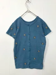 WHO'S WHO gallery フーズフーギャラリー ミドル丈 ohana刺繍 カーディガン sizeF/水色 ■◆ レディースのサムネイル