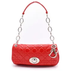 Christian Dior (クリスチャンディオール) カナージュ ワンショルダーバッグ レッド パテント シルバー金具のサムネイル