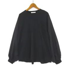 アバハウス ABAHOUSE マヴィ mavie 25SS 袖ボリューム コンビ プルオーバー カットソー 異素材 切替 ストレッチ 長袖 F 黒 ブラックのサムネイル