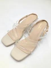 美品 dazzlin ダズリン ローヒール 美脚効果 太ヒール メニーストラップ サンダル sizeM/クリア ■■ レディースのサムネイル