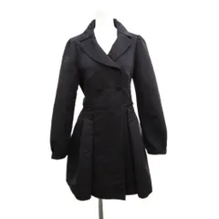トゥービーシック TO BE CHIC スプリングコート 42 紺 ネイビー ダブルブレスト 長袖 プリーツスカート風 /SH ■GY08のサムネイル