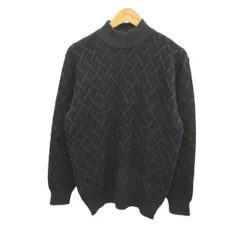 ランバン LANVIN クラシック CLASSIQUE ウールニット セーター 黒 ブラック 幾何学模様 ハイネック 長袖 11 5982 266 /RY ■GY08のサムネイル