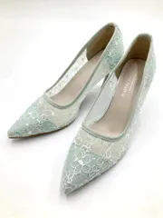 ORiental TRaffic×MISCH MASCH オリエンタルトラフィック×ミッシュマッシュ レース刺繍ポインテッドトゥ パンプス size35/緑 ■■ レディースのサムネイル