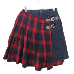 WORLD WIDE LOVE ワールドワイドラブ スカート キュロット チェック柄 ボトムス コットン レッド 1【M】 レディース 【中古】のサムネイル