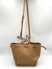 美品 WCJ ダブルシージェイ フェイクレザー 2way スタッズ ショルダー トート バッグ ベージュ ■■レディースのサムネイル