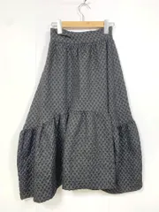violetta ヴァイオレッタ ふくれジャガード ラウンドヘム ロング スカート sizeS/黒 ■■レディースのサムネイル