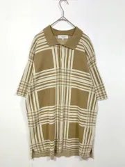 B:MING by BEAMS ビーミングバイビームス 92-05-0026-803 定価8140円 ハイゲージ チェック ポロシャツ sizeM/ベージュ ■■メンズのサムネイル