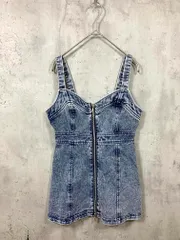 dazzlin ダズリン 定価9790円 フロントジップデニムキャミトップス キャミソール sizeS/水色 ■■レディースのサムネイル