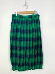 PENDLETON ペンドルトン USA製 チェック柄 ウール ロングプリーツ スカート size10/緑 ■■◎レディースのサムネイル
