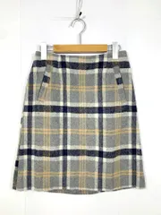 美品 SHIPS any シップスエニィ 定価11990円 ビッグ チェック ミニ スカート size38/グレー ■■レディースのサムネイル