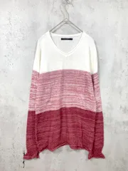 CIAOPANIC チャオパニック 56511-802-31 綿麻 ボーダー   ニット セーター sizeL/白×赤■◇メンズのサムネイル