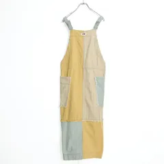 HAI SPORTING GEAR イッセイミヤケ★パッチワーク♪ジャンパースカート サイズM ベージュ×黄色×グレー系 無地 z22228のサムネイル