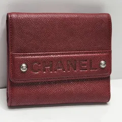【正規保証】CHANEL シャネル キャビアスキン 二つ折り財布 ボルドー ココマークのサムネイル