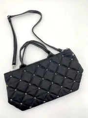 Ray BEAMS レイビームス 定価7150円 キルティング 星スタッズ 2way ショルダー トート バッグ 黒 ■■レディースのサムネイル