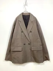 STUDIOUS ステュディオス 100253004 オリジナルチェック ルーズダブルブレスト ジャケット グレーベージュ ■■メンズのサムネイル