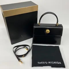 【極美品】TAKEO de 365 ショルダーバッグ ハンドバッグ 2WAY 牛革 ブラック 黒 719K0のサムネイル