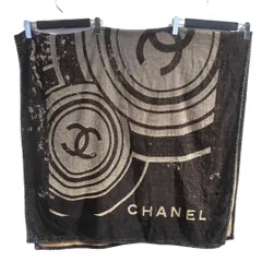シャネル CHANEL タオル ビーチタオル ココマーク 紺 ネイビー ベージュ のサムネイル