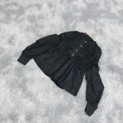 【trudea】トルディア  ボタンパール スタンドカラー　シャツ　ブラウス　(Ｍ)　黒系　ブラックのサムネイル