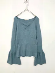 PROPORTION プロポーション ボディドレッシング フレアスリーブ リブ ニット セーター sizeM/青  ■■レディースのサムネイル